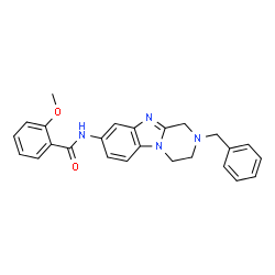 ChemSpider 2D Image | N-(2-Benzyl-1,2,3,4-tetrahydropyrazino[1,2-a]benzimidazol-8-yl)-2-methoxybenzamide | C25H24N4O2