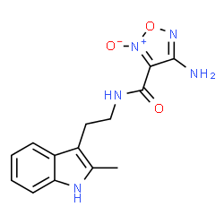 ChemSpider 2D Image | 4-Amino-N-[2-(2-methyl-1H-indol-3-yl)ethyl]-1,2,5-oxadiazole-3-carboxamide 2-oxide | C14H15N5O3