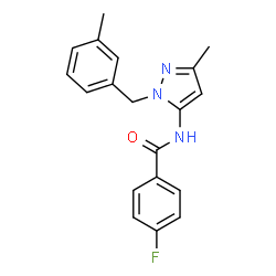 ChemSpider 2D Image | 4-Fluoro-N-[3-methyl-1-(3-methylbenzyl)-1H-pyrazol-5-yl]benzamide | C19H18FN3O