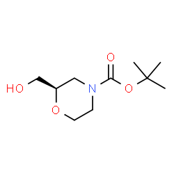 ChemSpider 2D Image | tert-Butyl-(2R)-2-(hydroxymethyl)morpholin-4-carboxylat | C10H19NO4