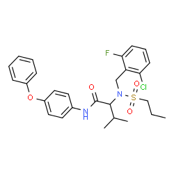 ChemSpider 2D Image | N~2~-(2-Chloro-6-fluorobenzyl)-N-(4-phenoxyphenyl)-N~2~-(propylsulfonyl)valinamide | C27H30ClFN2O4S