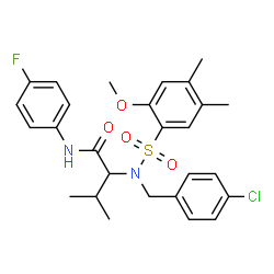 ChemSpider 2D Image | N~2~-(4-Chlorobenzyl)-N-(4-fluorophenyl)-N~2~-[(2-methoxy-4,5-dimethylphenyl)sulfonyl]valinamide | C27H30ClFN2O4S