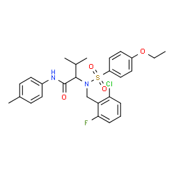 ChemSpider 2D Image | N~2~-(2-Chloro-6-fluorobenzyl)-N~2~-[(4-ethoxyphenyl)sulfonyl]-N-(4-methylphenyl)valinamide | C27H30ClFN2O4S