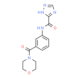 ChemSpider 2D Image | N-[3-(4-Morpholinylcarbonyl)phenyl]-1H-1,2,4-triazole-5-carboxamide | C14H15N5O3