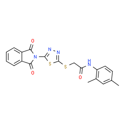 ChemSpider 2D Image | N-(2,4-Dimethylphenyl)-2-{[5-(1,3-dioxo-1,3-dihydro-2H-isoindol-2-yl)-1,3,4-thiadiazol-2-yl]sulfanyl}acetamide | C20H16N4O3S2
