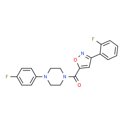ChemSpider 2D Image | [3-(2-Fluorophenyl)-1,2-oxazol-5-yl][4-(4-fluorophenyl)-1-piperazinyl]methanone | C20H17F2N3O2