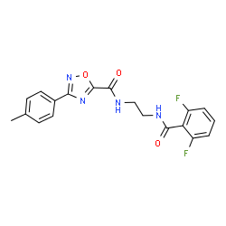 ChemSpider 2D Image | N-{2-[(2,6-Difluorobenzoyl)amino]ethyl}-3-(4-methylphenyl)-1,2,4-oxadiazole-5-carboxamide | C19H16F2N4O3