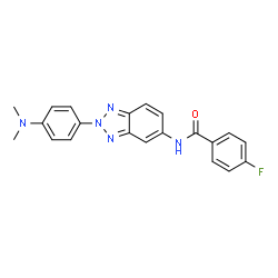 ChemSpider 2D Image | N-{2-[4-(Dimethylamino)phenyl]-2H-benzotriazol-5-yl}-4-fluorobenzamide | C21H18FN5O