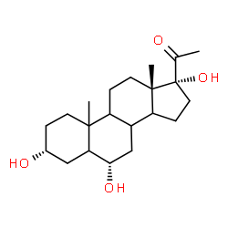 ChemSpider 2D Image | (3alpha,6alpha,8xi,9xi,10xi,14xi)-3,6,17-Trihydroxypregnan-20-one | C21H34O4