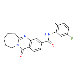 ChemSpider 2D Image | N-(2,5-Difluorophenyl)-12-oxo-6,7,8,9,10,12-hexahydroazepino[2,1-b]quinazoline-3-carboxamide | C20H17F2N3O2