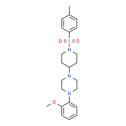 ChemSpider 2D Image | 1-(2-Methoxyphenyl)-4-{1-[(4-methylphenyl)sulfonyl]-4-piperidinyl}piperazine | C23H31N3O3S