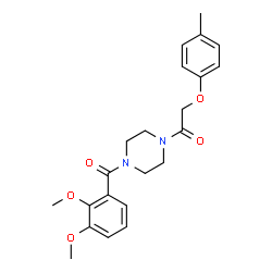 ChemSpider 2D Image | 1-[4-(2,3-Dimethoxybenzoyl)-1-piperazinyl]-2-(4-methylphenoxy)ethanone | C22H26N2O5