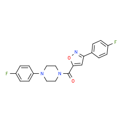 ChemSpider 2D Image | [3-(4-Fluorophenyl)-1,2-oxazol-5-yl][4-(4-fluorophenyl)-1-piperazinyl]methanone | C20H17F2N3O2