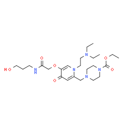 ChemSpider 2D Image | Ethyl 4-[(1-[2-(diethylamino)ethyl]-5-{2-[(3-hydroxypropyl)amino]-2-oxoethoxy}-4-oxo-1,4-dihydro-2-pyridinyl)methyl]-1-piperazinecarboxylate | C24H41N5O6