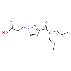 ChemSpider 2D Image | 3-[3-(dipropylcarbamoyl)pyrazol-1-yl]propanoic acid | C13H21N3O3