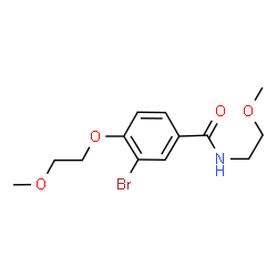 ChemSpider 2D Image | 3-Bromo-4-(2-methoxyethoxy)-N-(2-methoxyethyl)benzamide | C13H18BrNO4