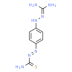ChemSpider 2D Image | (E)-2-{4-[2-(Diaminomethylene)hydrazino]phenyl}diazenecarbothioamide | C8H11N7S