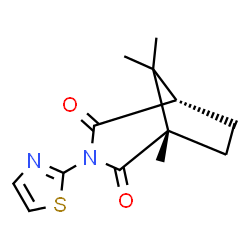 ChemSpider 2D Image | (1S,5S)-1,8,8-Trimethyl-3-(1,3-thiazol-2-yl)-3-azabicyclo[3.2.1]octane-2,4-dione | C13H16N2O2S