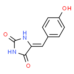 ChemSpider 2D Image | 5-(4-hydroxybenzylidene)imidazolidine-2,4-dione | C10H8N2O3