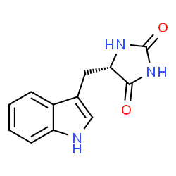 ChemSpider 2D Image | (5S)-5-(1H-Indol-3-ylmethyl)-2,4-imidazolidinedione | C12H11N3O2