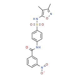 ChemSpider 2D Image | N-{4-[(3,4-Dimethyl-1,2-oxazol-5-yl)sulfamoyl]phenyl}-3-nitrobenzamide | C18H16N4O6S