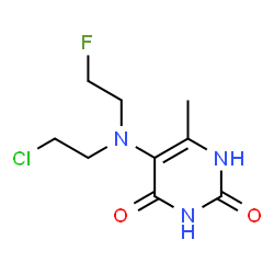 ChemSpider 2D Image | 5-[(2-Chloroethyl)(2-fluoroethyl)amino]-6-methyl-2,4(1H,3H)-pyrimidinedione | C9H13ClFN3O2