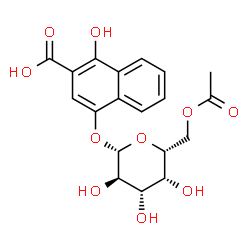 ChemSpider 2D Image | 4-[(6-O-Acetyl-beta-D-galactopyranosyl)oxy]-1-hydroxy-2-naphthoic acid | C19H20O10