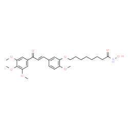 ChemSpider 2D Image | N-Hydroxy-8-{2-methoxy-5-[(1E)-3-oxo-3-(3,4,5-trimethoxyphenyl)-1-propen-1-yl]phenoxy}octanamide | C27H35NO8