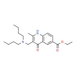 ChemSpider 2D Image | ethyl 3-[(dibutylamino)methyl]-4-hydroxy-2-methylquinoline-6-carboxylate | C22H32N2O3