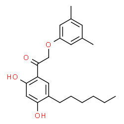 ChemSpider 2D Image | 2-(3,5-Dimethylphenoxy)-1-(5-hexyl-2,4-dihydroxyphenyl)ethanone | C22H28O4