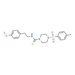 ChemSpider 2D Image | N-[2-(4-Methoxyphenyl)ethyl]-4-[(4-methylphenyl)sulfonyl]-1-piperazinecarbothioamide | C21H27N3O3S2