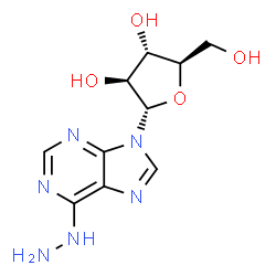 ChemSpider 2D Image | 9-(alpha-D-Arabinofuranosyl)-6-hydrazino-9H-purine | C10H14N6O4