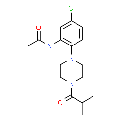 ChemSpider 2D Image | N-[5-Chloro-2-(4-isobutyryl-1-piperazinyl)phenyl]acetamide | C16H22ClN3O2