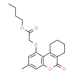 ChemSpider 2D Image | Butyl [(3-methyl-6-oxo-7,8,9,10-tetrahydro-6H-benzo[c]chromen-1-yl)oxy]acetate | C20H24O5