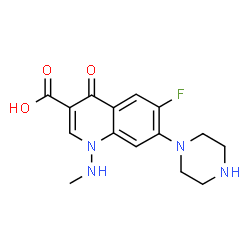 ChemSpider 2D Image | N-Desmethylamifloxacin | C15H17FN4O3