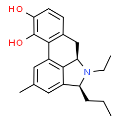 ChemSpider 2D Image | (4S,5aR)-5-Ethyl-2-methyl-4-propyl-4,5,5a,6-tetrahydrodibenzo[cd,f]indole-9,10-diol | C21H25NO2