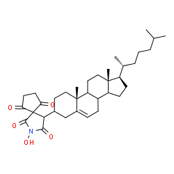 ChemSpider 2D Image | 4-[(8xi,9xi,14xi)-Cholest-5-en-3-yl]-2-hydroxy-2-azaspiro[4.4]nonane-1,3,6,9-tetrone | C35H51NO5