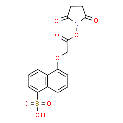 ChemSpider 2D Image | 5-{2-[(2,5-Dioxo-1-pyrrolidinyl)oxy]-2-oxoethoxy}-1-naphthalenesulfonic acid | C16H13NO8S