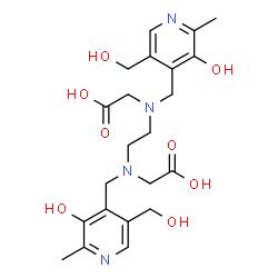 ChemSpider 2D Image | 2,2'-[1,2-Ethanediylbis({[3-hydroxy-5-(hydroxymethyl)-2-methyl-4-pyridinyl]methyl}imino)]diacetic acid | C22H30N4O8