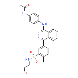 ChemSpider 2D Image | N-{4-[(4-{3-[(2-Hydroxyethyl)sulfamoyl]-4-methylphenyl}-1-phthalazinyl)amino]phenyl}acetamide | C25H25N5O4S