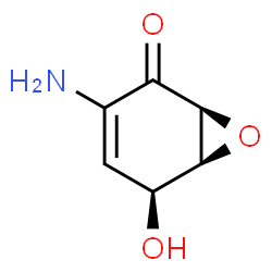 ChemSpider 2D Image | (1S,5S,6S)-3-Amino-5-hydroxy-7-oxabicyclo[4.1.0]hept-3-en-2-one | C6H7NO3