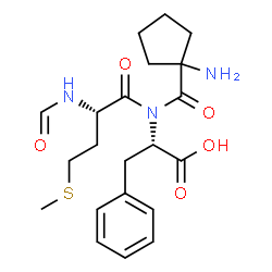 ChemSpider 2D Image | N-Formyl-L-methionyl-N-[(1-aminocyclopentyl)carbonyl]-L-phenylalanine | C21H29N3O5S