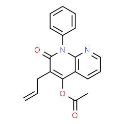 ChemSpider 2D Image | 1-Phenyl-3-(2-propenyl)-4-acetoxy-1,8-naphthyridin-2(1H)-one | C19H16N2O3