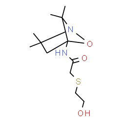ChemSpider 2D Image | 2-[(2-Hydroxyethyl)sulfanyl]-N-(2,2,6,6-tetramethyl-5-oxa-1-azabicyclo[2.1.1]hex-4-yl)acetamide | C12H22N2O3S