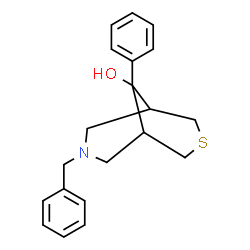 ChemSpider 2D Image | 7-Benzyl-9-phenyl-3-thia-7-azabicyclo[3.3.1]nonan-9-ol | C20H23NOS