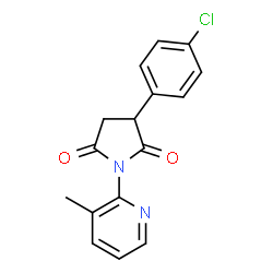 ChemSpider 2D Image | 3-(4-Chlorophenyl)-1-(3-methyl-2-pyridinyl)-2,5-pyrrolidinedione | C16H13ClN2O2