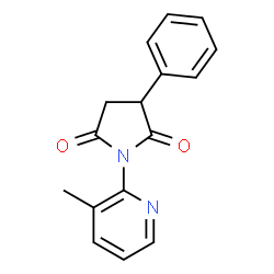 ChemSpider 2D Image | 1-(3-Methyl-2-pyridinyl)-3-phenyl-2,5-pyrrolidinedione | C16H14N2O2