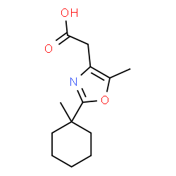 ChemSpider 2D Image | [5-Methyl-2-(1-methylcyclohexyl)-1,3-oxazol-4-yl]acetic acid | C13H19NO3