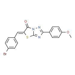 ChemSpider 2D Image | (5Z)-5-(4-Bromobenzylidene)-2-(4-methoxyphenyl)[1,3]thiazolo[3,2-b][1,2,4]triazol-6(5H)-one | C18H12BrN3O2S