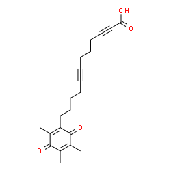 ChemSpider 2D Image | 12-(2,4,5-Trimethyl-3,6-dioxo-1,4-cyclohexadien-1-yl)-2,7-dodecadiynoic acid | C21H24O4